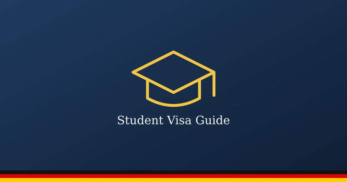 Illustration of a passport and graduation cap with a black-red-gold accent stripe.